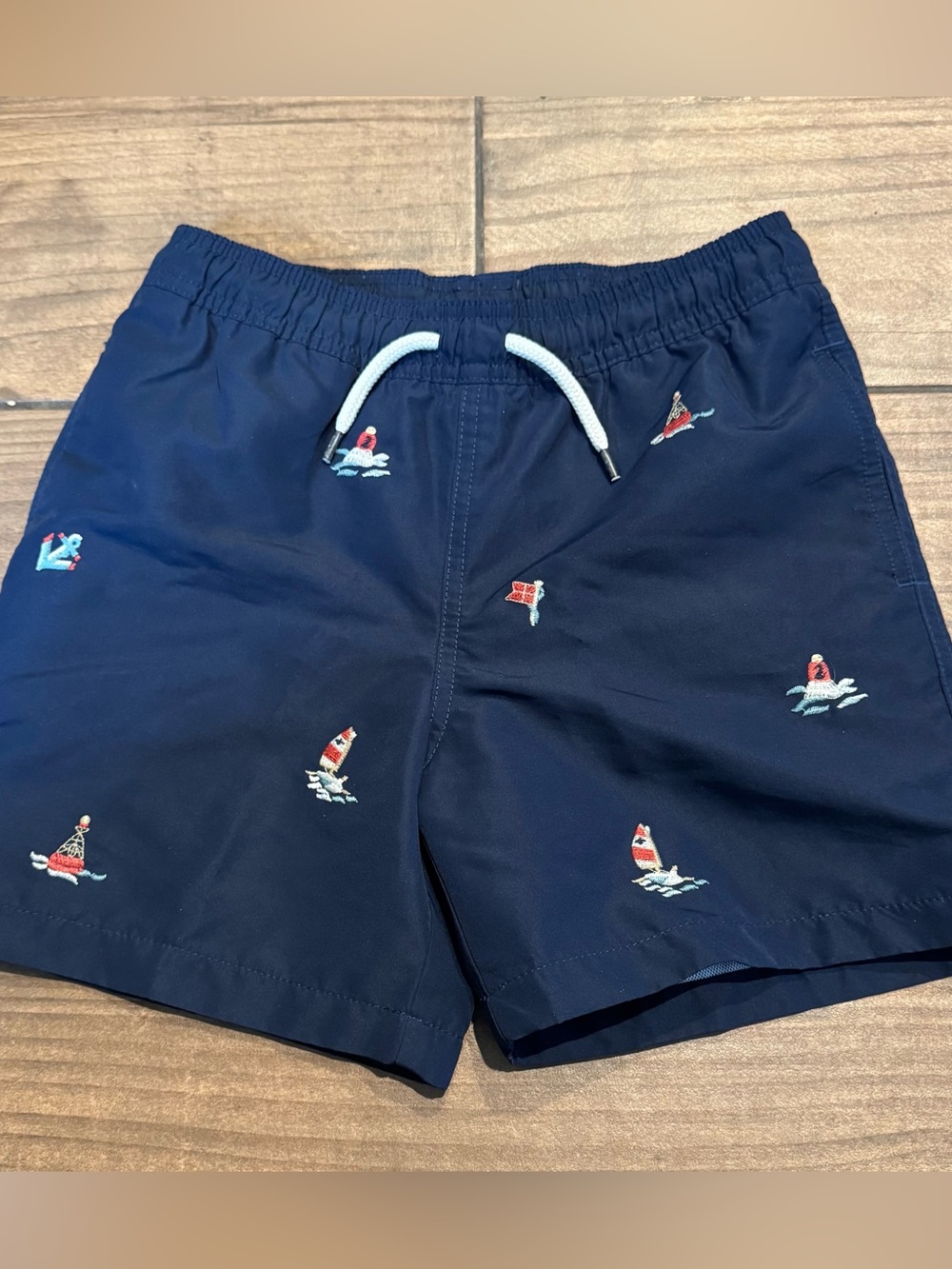 Polo by Ralph Lauren Navy Blue Swim Trunks with White Mesh Lining